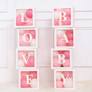 Boîte à lettres transparente pour baby shower, anniversaire, mariage, boîte à ballons personnalisée avec nom pour décorations de fête d'anniversaire, enfants, baby shower fille - Product Image 6