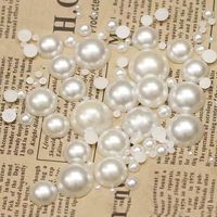Perles d'imitation ABS demi-rondes à dos plat en gros, tailles assorties, pour bijoux DIY et accessoires de décoration pour nail art