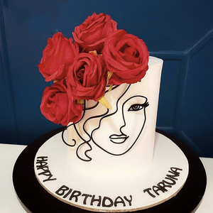 Adorno de Pastel Acrílico Minimalista con Rostro de Mujer, Decoración para Pastel de Cumpleaños, Adornos para Pastel de Boda, Artículos para Fiestas SP-64 - Product Image 3