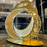 Grandes lanternes à motif étoile et lune Eid Mubarak, décorations lumineuses géantes du Ramadan pour la décoration des centres commerciaux