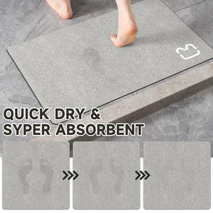 Tapis de bain en terre de diatomées rectangulaire antidérapant absorbant à séchage rapide design minimaliste pour salle de bain - Product Image 5