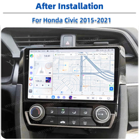 Headunit Mobil TS20 7870 Android 13 2K Carplay OBD2 RGB Kamera 360 Audio DSP WIFI GPS Amplifier untuk Civic 2015-2021