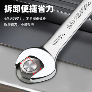 ชุดประแจปากตาย Tuosen Tools ขนาด 6-27 มม. แบบสองด้าน ชุบโครเมียมขัดเงา เกรดมืออาชีพ เครื่องมือช่าง - Product Image 5