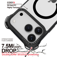 Coque de téléphone portable résistante aux chocs en acrylique/TPU de haute qualité Support intégré de 7.5 mètres pour les téléphones de la série iPhone 17 Pro Max