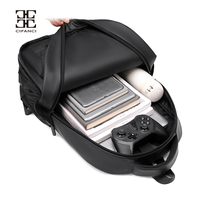 Sac à dos pour ordinateur portable en toile Oxford noire avec compartiment rembourré, fiable pour les étudiants et les courts voyages d'affaires