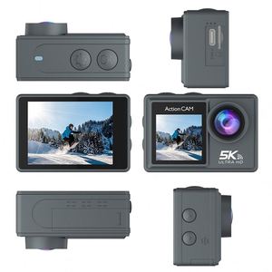 X605 New 5k 30fps 4k 60fps Uhd Wifi Double Color Screen 2inch&1.5inch Action <b>Camera</b> Eis Sports Cam Remote Control Camcam - Product Image 2