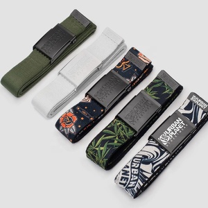 Custom Elastische Geweven Riem Verstelbare Lichtmetalen Gesp Casual Golfuitrusting Met Bedrukt Nylon Materiaal - Product Image 1