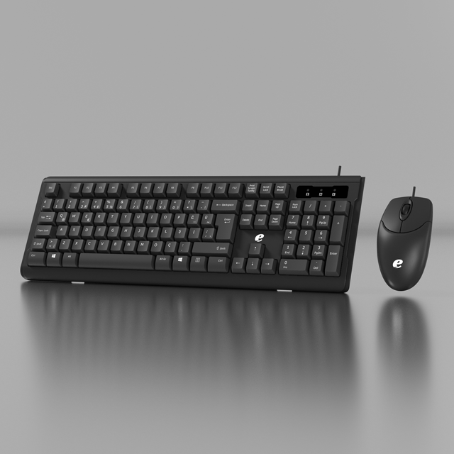 New 1600 DPI Wired Slim Gaming Keyboard and Mouse Set Waterproof Design for Office Desktop Use