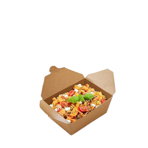 Cajas de Papel Kraft Biodegradables y Ecológicas para Llevar Comida, Plegables, a Prueba de Fugas, con Asa, Grosor de 1 mm, Impresión de Logotipo Personalizada - Product Image 1