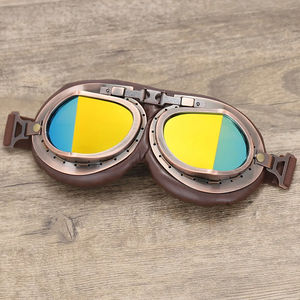 Nouveau rétro moto lunettes hommes Vintage Moto classique lunettes pilote <span class=keywords><strong>Steampunk</strong></span> coupe-vent anti-poussière lunettes Sports de plein air lunettes - Product Image 3