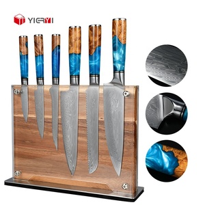 Juego de Cuchillos de Cocina de Acero Damasco con Núcleo de Acero al Carbono VG10 Profesional de Alta Calidad, Mango de Resina OEM, Juego de Cuchillos de Chef y Pelador - Product Image 1