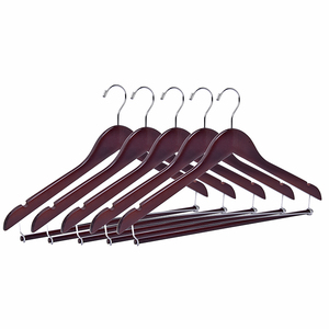 Qualité Manteau En Bois De Luxe Hôtel <span class=keywords><strong>Cintre</strong></span> <span class=keywords><strong>Costume</strong></span> À Vendre avec Verrouillage Barre De Pantalon - Product Image 1