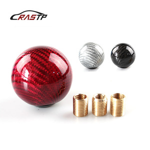 Carbon Fiber Gear <b>Shift</b> <b>Knob</b> Red Black Round Ergonomic Car Gear <b>Knob</b> - Product Image 3