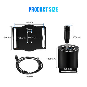 SIMSONN negro forma redonda diseño palanca de cambios secuencial <span class=keywords><strong>PC</strong></span> carrera SIM <span class=keywords><strong>7</strong></span> + R H Gear Shifter conducción simulador accesorios al por mayor - Product Image 2