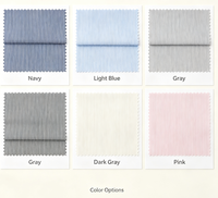 Tissu sergé tissé à rayures verticales teintes en fil de polyester et coton 21S 150GSM 57/58" de largeur, matière de doublure pour chemises, sacs, canapés