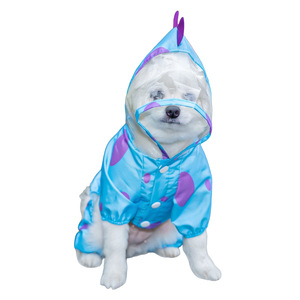 Imperméable pour chien Blue Monster avec pois violets, imperméable pour chiens de petite et moyenne taille - Product Image 5