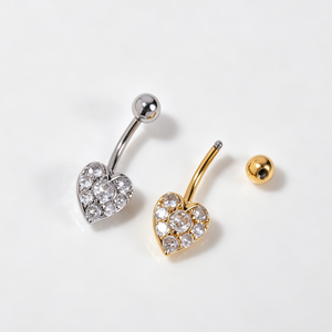 YW 14G 316L Stainless Steel Hypoallergenic Heart <strong>Belly</strong> Button Rings Navel Ombligo Body Piercing Jewelry for Women - Product Image 4