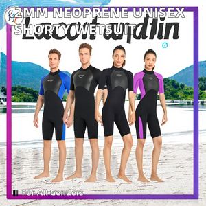 Traje húmedo de neopreno de manga corta de tendencia para hombres y mujeres, traje de neopreno corto estampado para buceo, apnea, surf, natación - Product Image 2