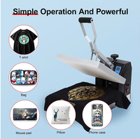 Presse à chaud semi-automatique multicolore 38x38cm à plat pour impression personnalisée de t-shirts