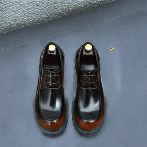 Zapatos Oxford Clásicos de Vestir para Hombre, de Cuero Vacuno, Punta Redonda, para Bodas y Trajes, Estilo Casual con Cierre de Cordones - Product Image 3