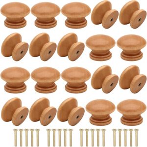 Wooden Door <b>Handle</b> Round Pull <b>Knob</b> For <b>Furniture</b> Drawer Cabinet Minimalist Design Durable Wood <b>Handle</b> - Product Image 4