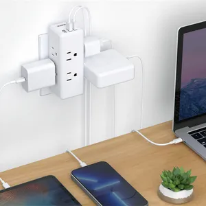 Hot Sale Multi Plug Wall Sockets Surge Protector Power Strip Wall Charger 3 USB Extension Lead Switch 6 Way Extension Boards