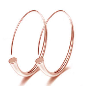 Elegant 925 Silver <b>Hoop</b> <b>Earrings</b> Minimalist Design Gold Tone Unisex Everyday Wear <b>Fine</b> Jewelry Fashion Accessory - Product Image 4