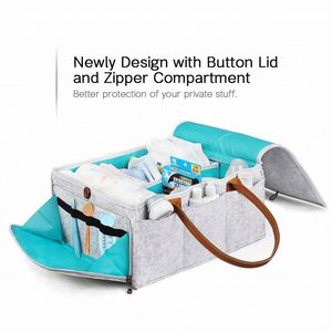 ตะกร้าเก็บของขนาดใหญ่สำหรับเด็กอ่อน กระเป๋าใส่ผ้าอ้อมเด็กแบบพกพา ตะกร้าจัดระเบียบผ้าอ้อมเด็ก BSCI Factory - Product Image 3