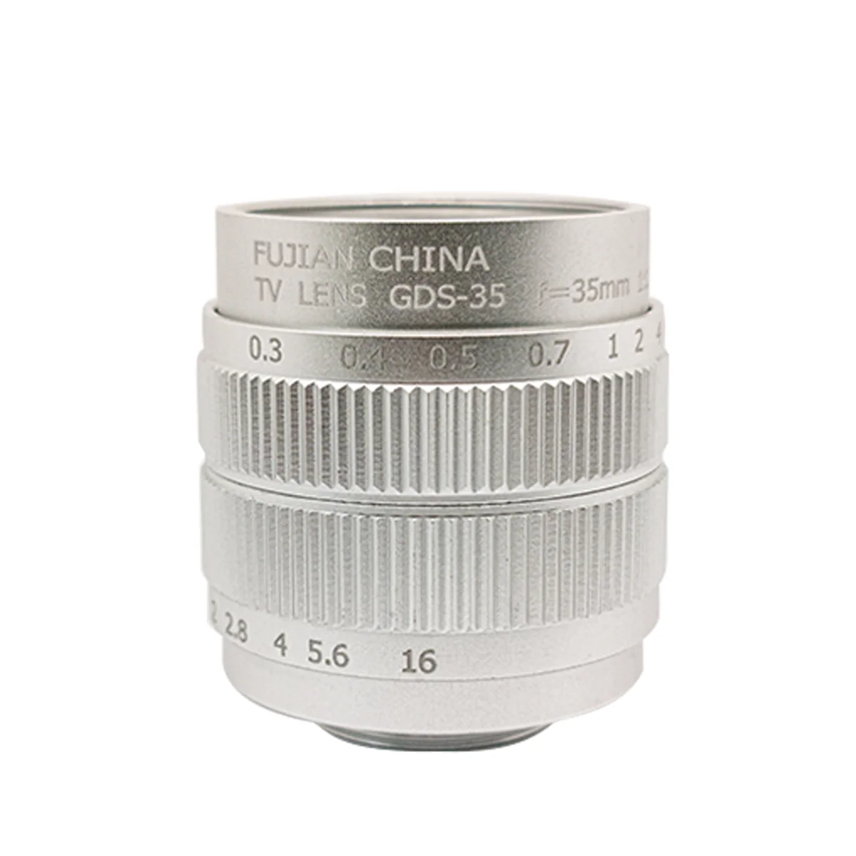 35mm 2/'' Silver C/CS Mount APS-C F1.7-16 Machine Vision Lens