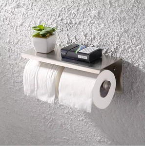 304 Stainless Steel <strong>Commercial</strong> Tissue <strong>Roll</strong> Dispenser Double <strong>Toilet</strong> Paper <strong>Holder</strong> - Product Image 2