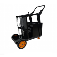Chariot de soudage à 2 niveaux avec 4 tiroirs, chariot mobile pour soudeur avec support pour bouteille de gaz et chaînes pour découpeur plasma MIG TIG