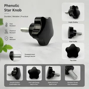 Bouton de commande en plastique, filetage mâle, finition brillante, pour outils d'atelier, plusieurs tailles, OEM ODM, faible entretien, léger, en stock - Product Image 4