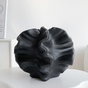 Vases en céramique Qingyu Chronicle, blanc et noir, petite et grande taille, décoration moderne pour arrangements floraux de bureau - Product Image 4