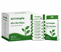 Lingettes humides miniatures non tissées antibactériennes extra douces OEM, non irritantes, pour les voyages, le camping et les soins de bébé