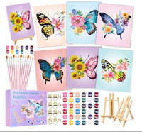 Kits de peinture sur toile acrylique imperméable pour animaux peints à la main pour adultes, 8 x 10 pouces, personnalisation personnalisée, chevalet, pinceaux pour enfants