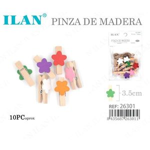 Ilan Mollette di Legno a Forma di Fiore 3,5 cm per Artigianato e Decorazioni - Product Image 1