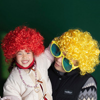 Halloween fête Afro perruque Clown fou coloré cheveux bouclés Cosplay Costume carnaval perruque ventilateur thème sauvage coiffure