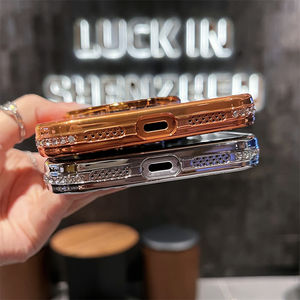 Protecteur d'objectif à paillettes, étui de téléphone en TPU brillant et dégradé pour <span class=keywords><strong>iPhone</strong></span> 17 Pro Max 16 15 avec support de miroir. - Product Image 4