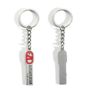 2024 New Promotional Keychains Alloy Metal Logo Key Chains Custom 2d 3d Letter Enamel Silver Key Rings With Logo