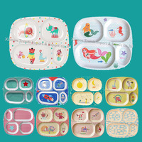 Assiette pour enfants en forme de voiture, assiette en mélamine pour enfants, assiette divisée en 6 compartiments pour enfants