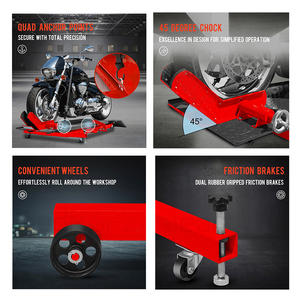 Altertool Meja Angkat Motor Hidrolik 1000lb dengan Penjepit Roda Depan Karet Besar, Lipat, Pabrikan MSJ04-1210M - Product Image 6