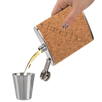 Flacon de poche en acier inoxydable, pour whisky, liqueur, 6Oz, à motif de Grain de bois, pour boire, pour la hanche, nouvel arrivage de ml