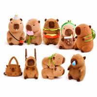 Peluche Capybara Personnalisée avec Accessoires Créatifs en Forme de Burger pour Machines à Pinces et Boutiques de Cadeaux – Commande en Gros