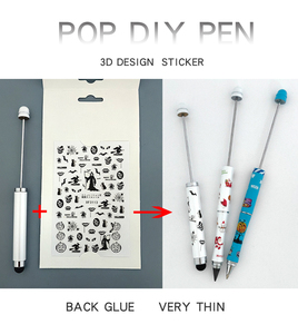 Carino fatto da te personalizzato per Beadable avvolto sfera sfusa carta bianca rotolante UV per Beadable penna con materiale in metallo cancelleria - Product Image 2