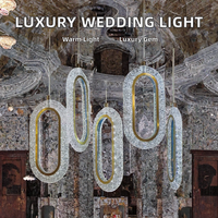 Lustre suspendu ovale en acrylique, luminaire LED pour plafond, cristal, décoration de chambre d'hôtel, mariage