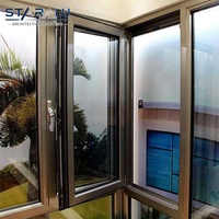 Elegante Ventana Abatible de Aluminio con Bisagra de Fricción Oculta y Manija Plegable Ergonómica para una Operación Conveniente