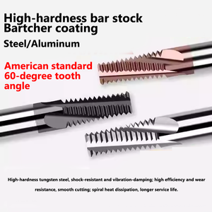 Dao phay ren phủ lớp cứng Carbide Tungsten toàn phần, phiên bản Mỹ, UNC 10mm HRC58, dùng cho máy phay <span class=keywords><strong>CNC</strong></span>, phay đồng nhôm - Product Image 2