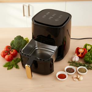 Nouvelle <span class=keywords><strong>friteuse</strong></span> à air 5L avec panier intérieur en acier inoxydable, 6 programmes, contrôle numérique, appareils électroménagers intelligents de haute qualité pour la maison - Product Image 1