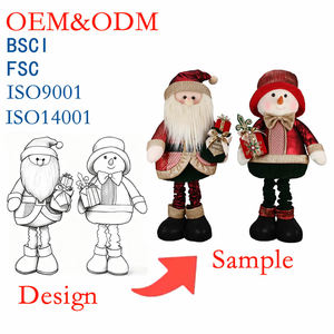 Bộ 2 tượng ông già Noel và người tuyết Giáng sinh có thể điều chỉnh chiều cao Zaves, đồ trang trí ngày lễ cho trang trí nhà cửa Giáng sinh - Product Image 1