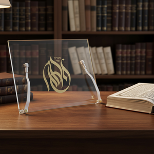 Support de Haggada en Acrylique Moderne et Luxueux avec inscription hébraïque dorée '<span class=keywords><strong>Shana</strong></span> Tova' pour la lecture et la présentation de la Haggada - Product Image 3